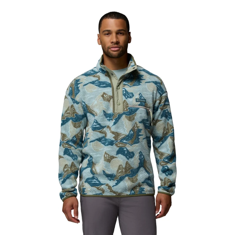 Image of Columbia Helvetia II Half-Buttoned Fleece Blue Print Arctic Fleece S