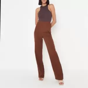 Missguided Tall Seam Straight Leg Trouser - Brown