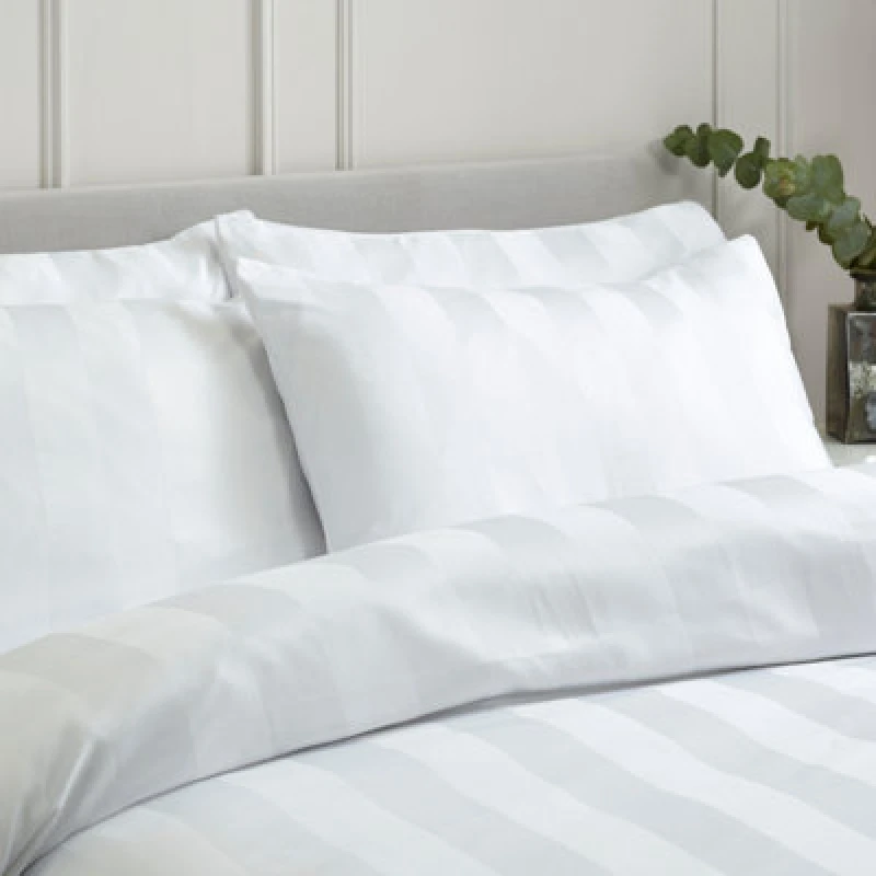 Image of Catherine Lansfield So Soft Satin Stripe Standard Pillowcase Pack Of 4 White