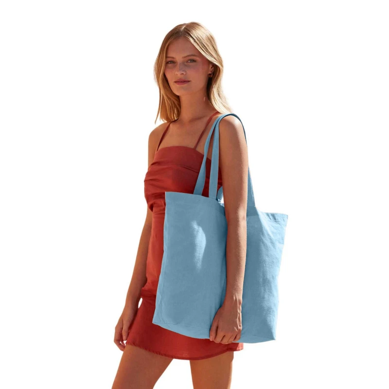 Image of Westford Mill Womens Maxi Natural Dyed Tote Bag in Indigo Indigo Female One Size