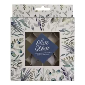 Image of Pack of 9 Gift Boxed Olive Grove Fragranced Tealight Candles