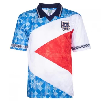 Image of Score Draw England 1990 Mash Up Retro Football Shirt - Blue