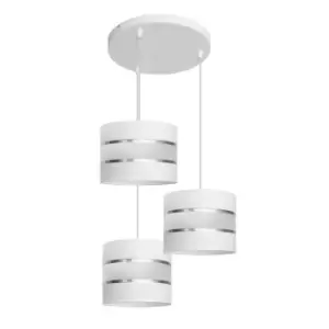 image of Helen Cluster Pendant Ceiling Light White, Silver 35cm