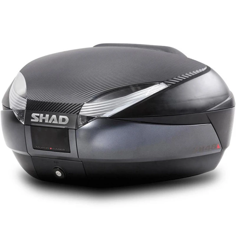 Image of Shad SH48 Top Case 48L Dark Grey with Backrest and Carbon Cover