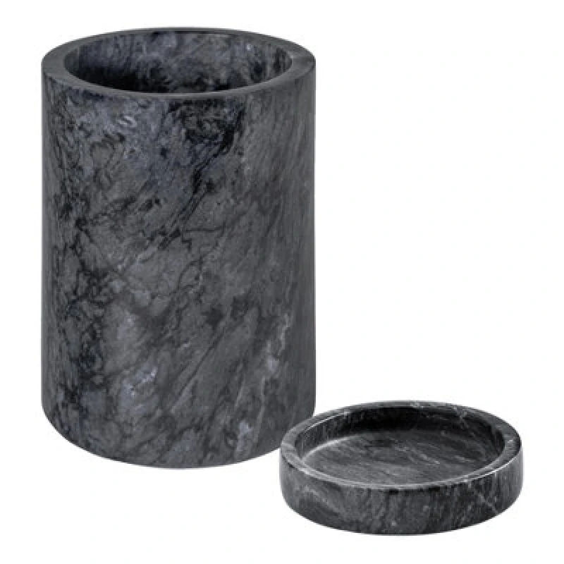 Image of Argon Tableware 2 Piece Marble Wine Bottle Coaster & Cooler Set Black Multi unisex
