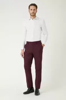 image of Mens Skinny Fit Burgundy Suit Trousers