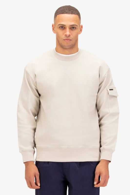 Image of Luke 1977 Luke 1977 Men Caleta Sweatshirt in Stone Size: Small Stone S Male 5063494118229