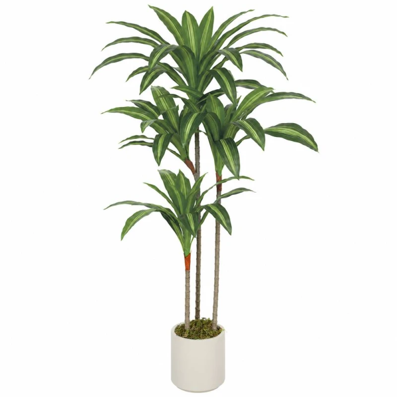 Image of HOMCOM 120cm Artificial Dracaena Tree with Bendable Trunks for Home Decor in Green Green Unisex
