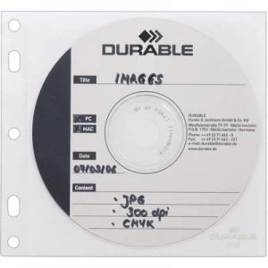 Image of Durable CD box 2 CDs/DVDs/Blurays Polypropylene Transparent, White 10 pcs 523919