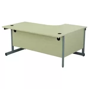Image of 1800 X 1200 Single Upright Left Hand Radial Desk Maple-Silver