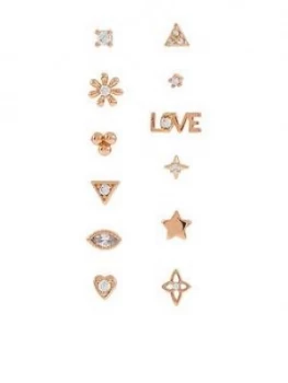 image of Accessorize Z X12 Stud Set - Rose Gold