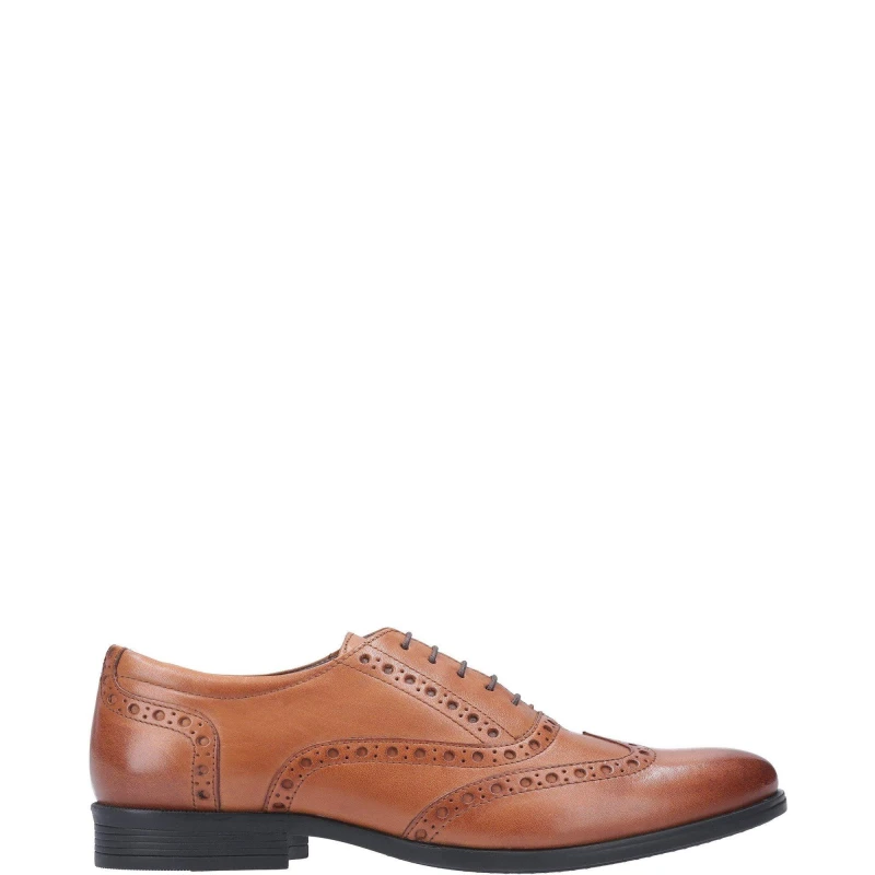 Image of Hush Puppies Mens Oaken Brogue Lace Up Leather Oxford Shoes UK Size 6 (EU 40) Dark brown HUS282-DKBRN-6