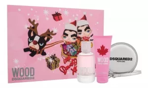 Image of DSquared2 Wood Gift Set 100ml Eau de Toilette + 100ml Shower Gel + Wallet