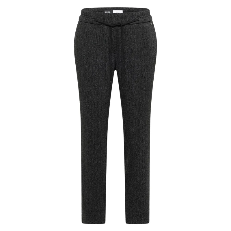 Image of cecil Womens Trousers Cecil Style Tracey Dessin Noir Female L