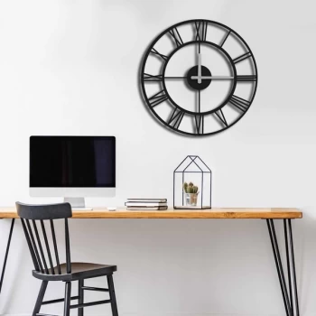 image of MTS - 006 Black Decorative Metal Wall Clock