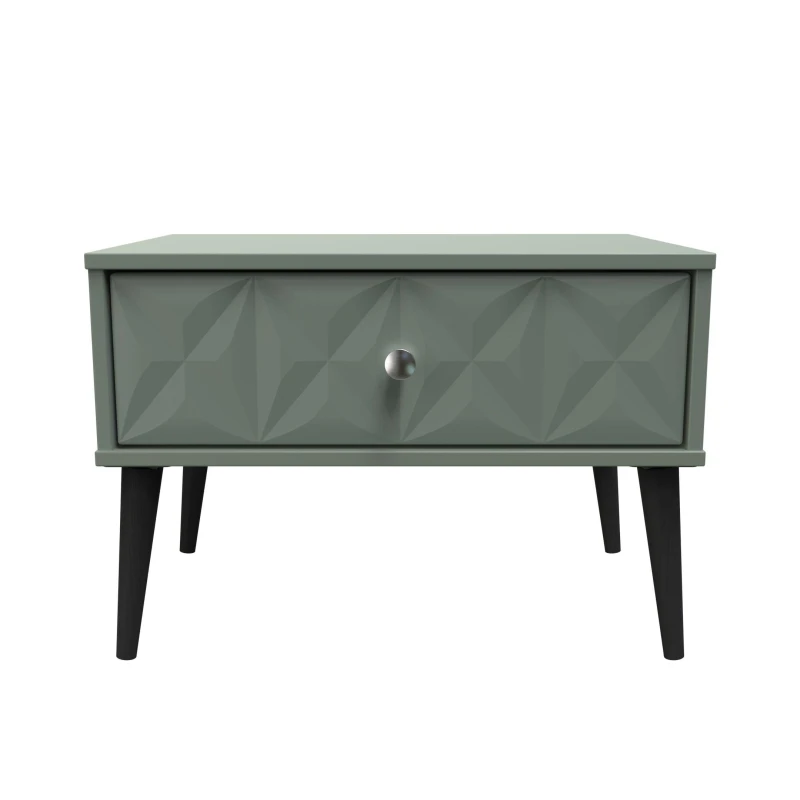 Image of Toledo 1 Drawer Wide Side Table In Reed Green (Ready Assembled)