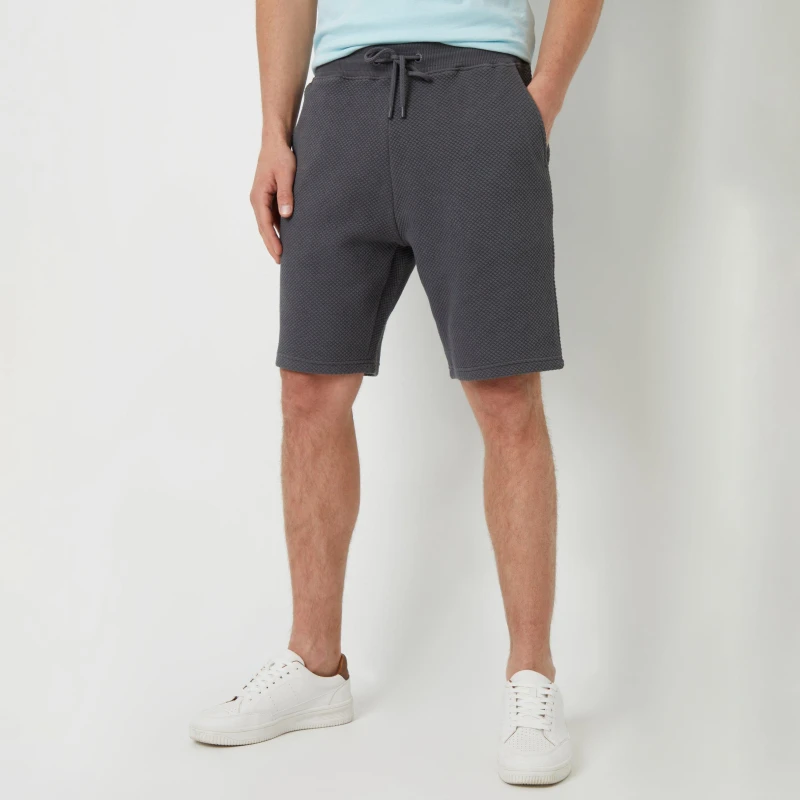 Image of Threadbare Waffle Texture Sweat Shorts - Grey Grey S