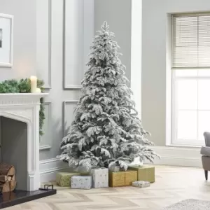 Image of The Winter Workshop - 7ft / 210cm Snowy Noble Pine Artificial Christmas Tree - PVC and PE Mixed Needles with 1226 Hand Crafted Frosted Finish Branch