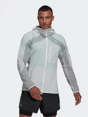 adidas Adizero Marathon Jacket, White/Grey, Size XS, Men