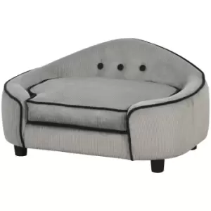 Image of PawHut Pet Sofa, with Cushion, Removable Cover, for Small Dogs, Cats - Grey