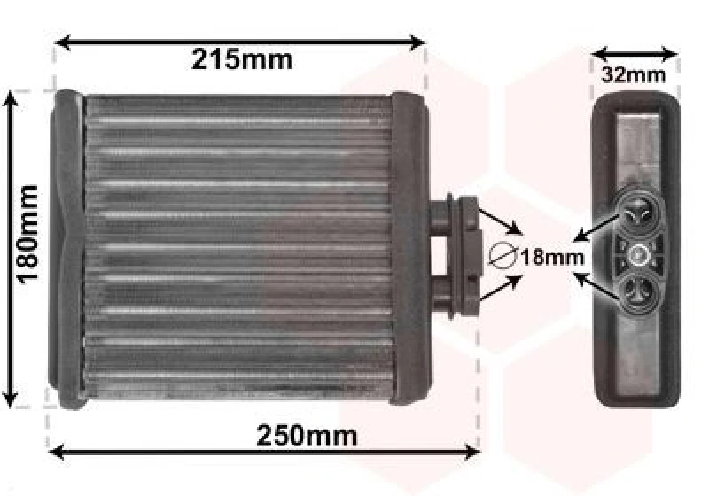 Image of VAN WEZEL Heater matrix VAN WEZEL 58006196