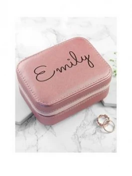 image of Personalised Pink Travel Jewellery Case