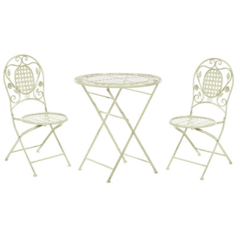 Image of Beliani Bistro Set Folding Bivio Metal Light Green