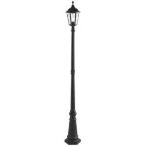 image of Outdoor Post Lantern Bollard Light Matt Black & Glass 2180mm Tall Garden Lamp