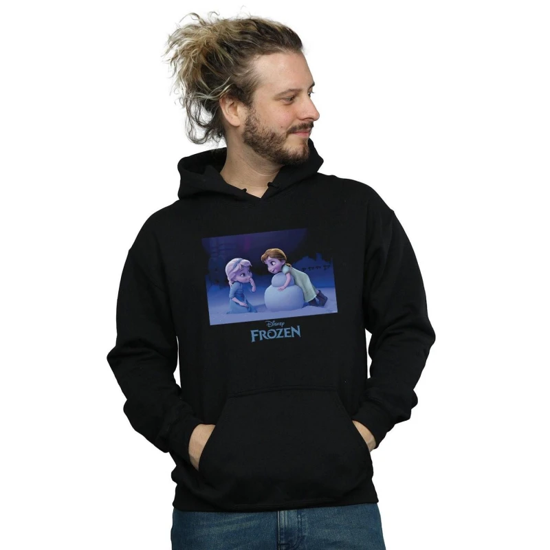 Image of Disney Men Frozen Build A Snowman Hoodie in Black Size: Small Black S Male 5059308811387