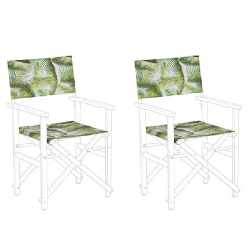 Image of Beliani Set Of 2 Garden Chair Replacement Fabrics Cine Light Green