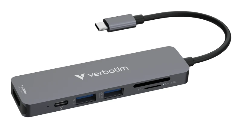 Image of Verbatim USB-C Essentials Multiport Hub 6 ports: HDMI. USB-C PD. USB-A