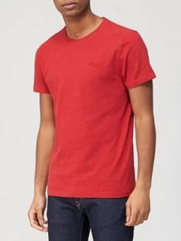 Image of Superdry Orange Label Vintage Emb T-Shirt - Red , Red Size M Men