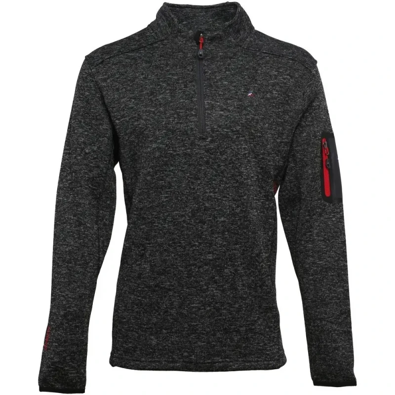 Image of Peak Mountain Half zip fleece sweatshirt Peak Mountain Cypar Noir Male 2XL CYPAR/WZ-NOIR CHINE