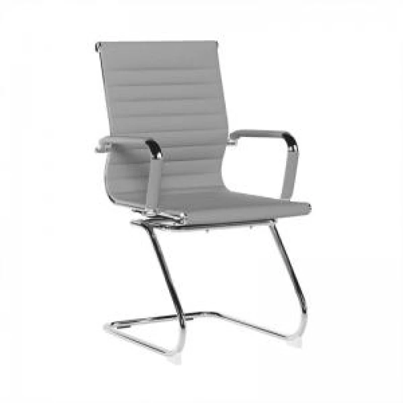 Image of Contemporary Medium Back Fabric visitor Chair with Chrome Frame - Grey NTDSBCF8003AVGY