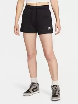 Image of Nike NSW Club Fleece Mid Rise Shorts - Black/White, Size XS, Women