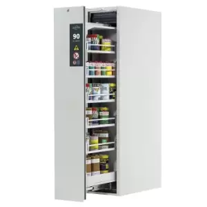 image of Type 90 Safety Storage Cabinet V-MOVE-90 Model V90.196.045.VDAC:0012 in Light Grey RAL 7035 with 5X Shelf Standard (Sheet Steel)