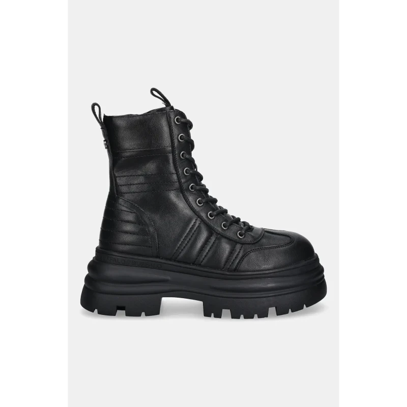 Image of Buffalo Womens boots Buffalo Dione Lace Up Mid Noir Female 37