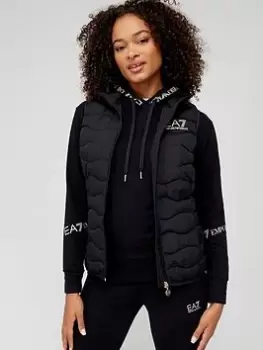 Image of EA7 Emporio Armani Eco Down Padded Gilet - Black, Size XL, Women
