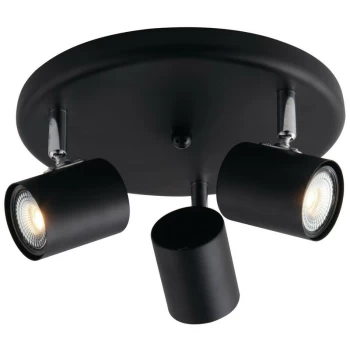 Image of Fan Europe Lighting - Fan Europe Zero - Ceiling Triple Spotlight, Black, GU10