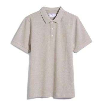 image of Farah Blanes Short Sleeve Polo Shirt - SmokeyBrown050