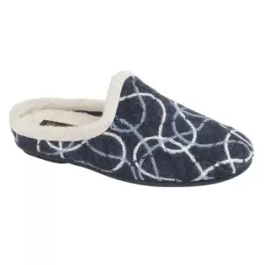 Image of Sleepers Womens/Ladies Katie Knitted Patterned Mule Slippers (4 UK) (Blue)