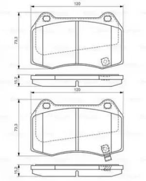 Image of Bosch 0986494310 BP1312 Brake Pad Set Disc Brake Front Axle