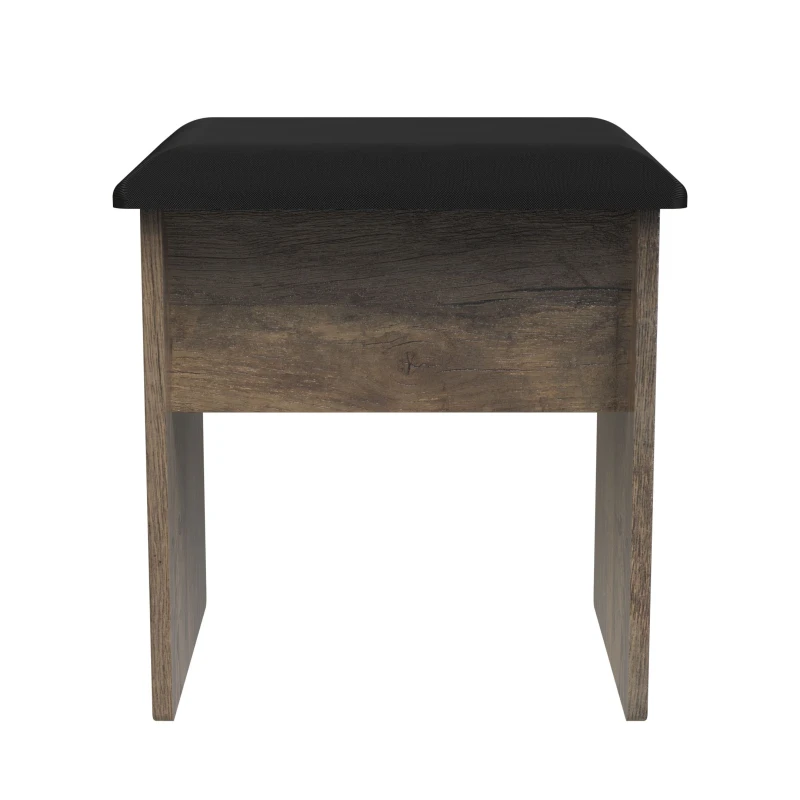 Image of Fiji Ready Assembled Black & Oak 2 Drawer Wide Bedside Chest (H)594mm (W)450mm (D)395mm