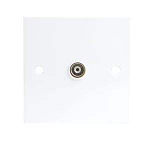 image of KnightsBridge White Coaxial TV Outlet Un-Isolated Single Wall Plate