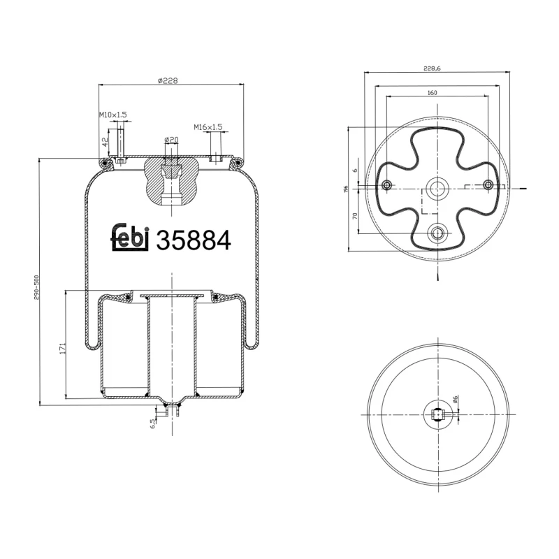 Image of FEBI BILSTEIN 35884 Boot, air suspension Front Axle Right Boot,air suspension (324)