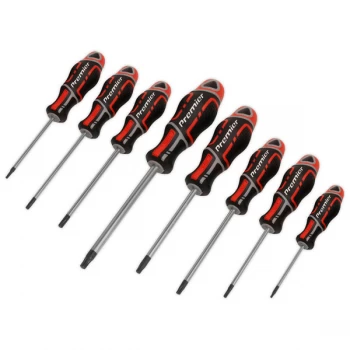 Image of Sealey AK4323 Screwdriver Set 8pc Security TRX-Star* GripMAX - Red