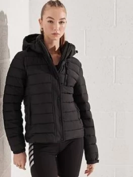 image of Superdry Classic Fuji Padded Jacket - Black, Size 12, Women