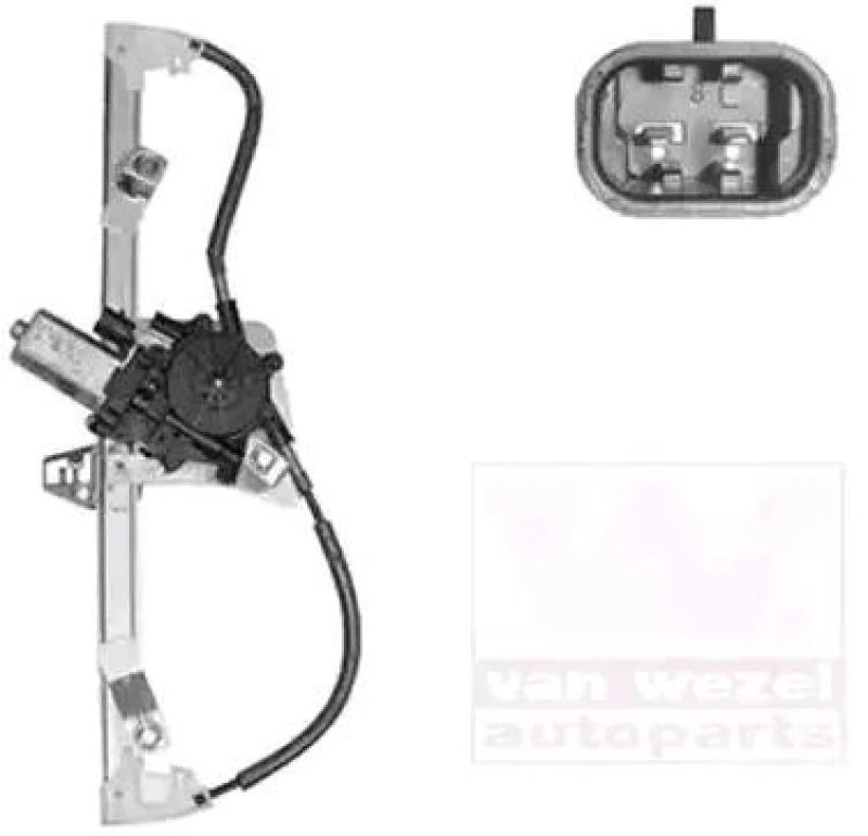 Image of VAN WEZEL 1607261 Window regulator Left Front, Operating Mode: Electric, with electric motor Window Winder (1561)