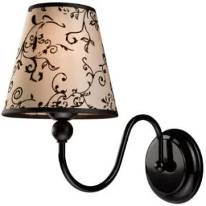 Image of Bouli Wall Lamp With Shade With Fabric Shade, Black, 1x E27