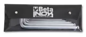 image of Beta Tools 96BPINOX/B6 INOX Stainless Steel Ball Head Offset Hex Key Set 2.5-8mm